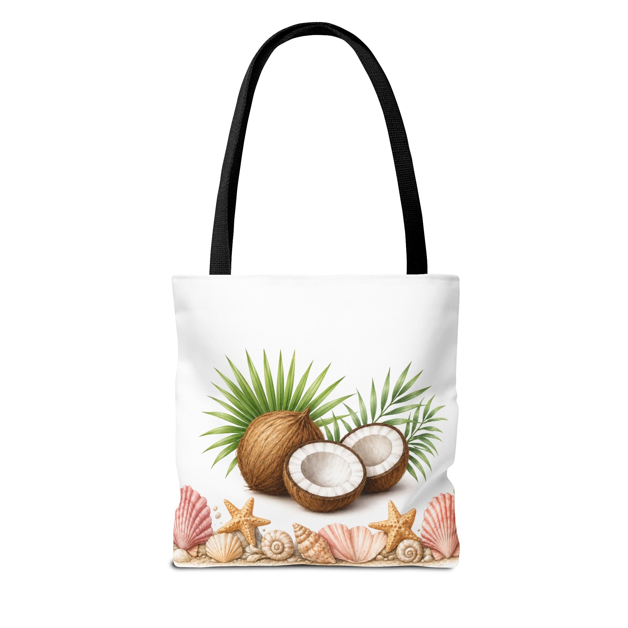 Beach Vibes Coconut Tote — “The Ocean Is Calling” All-Over Print