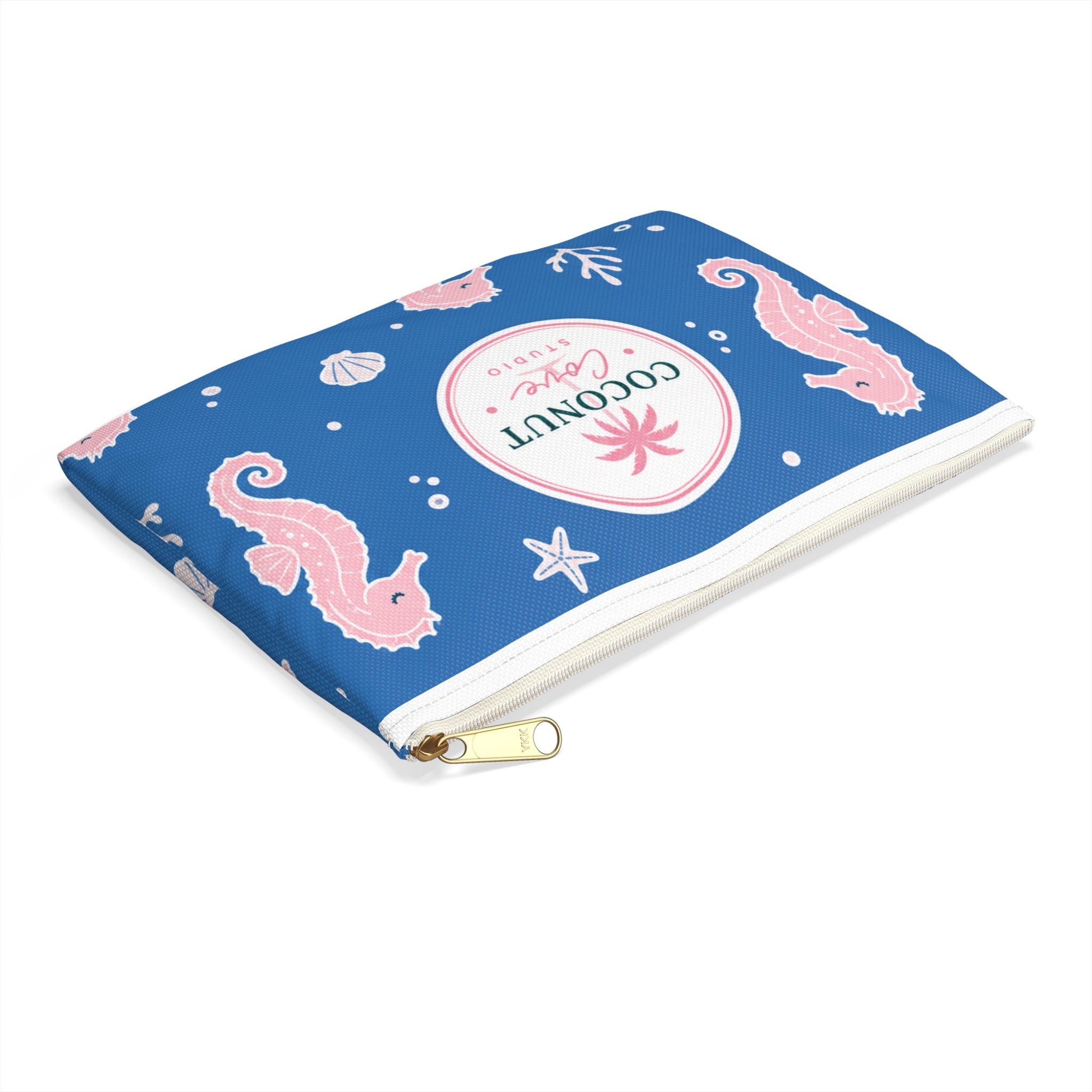 Seahorse Beach Accessory Pouch – Coconut Cove Cosmetic & Travel Zip Bag