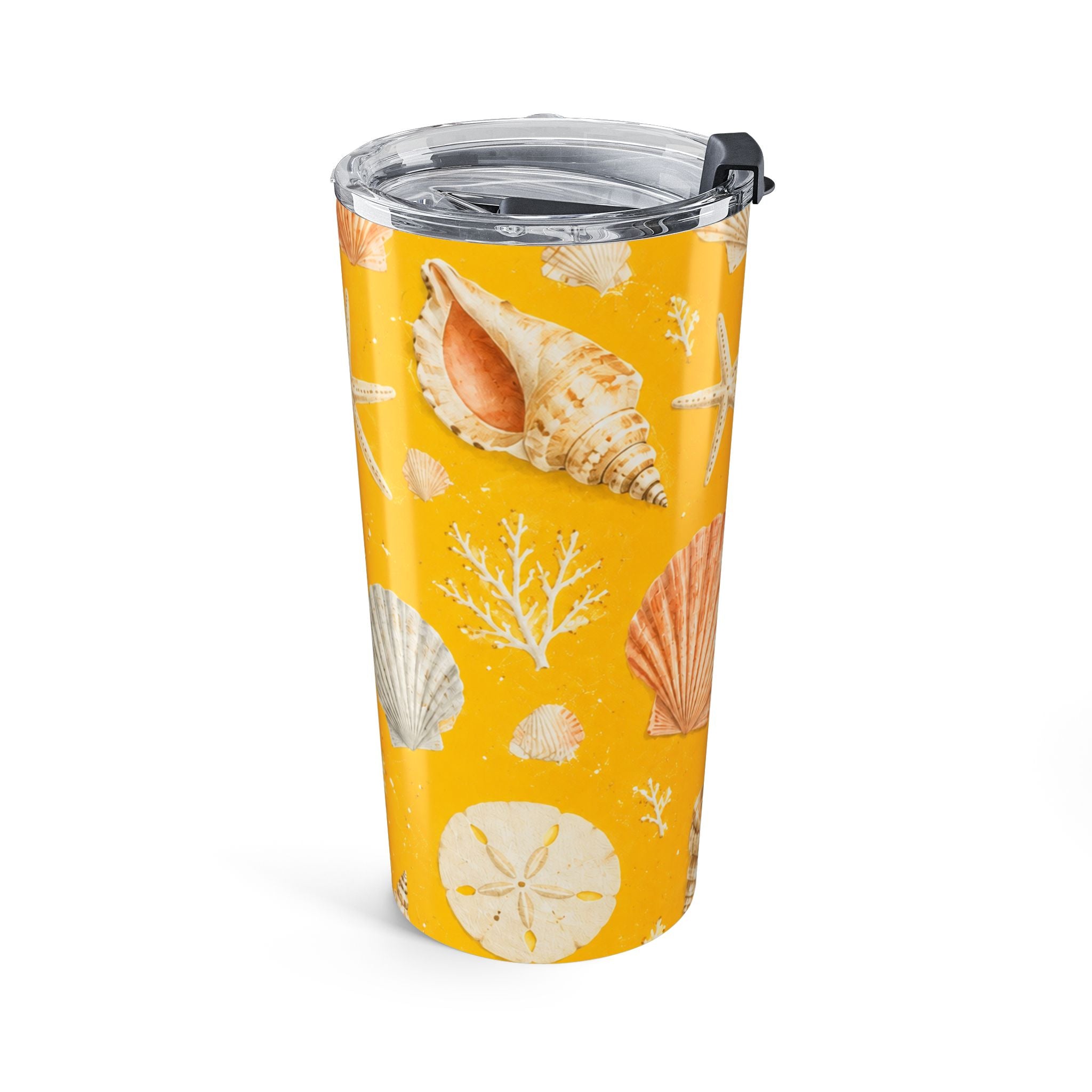 20oz Seashell Tumbler – Yellow Beach Shell Travel Cup