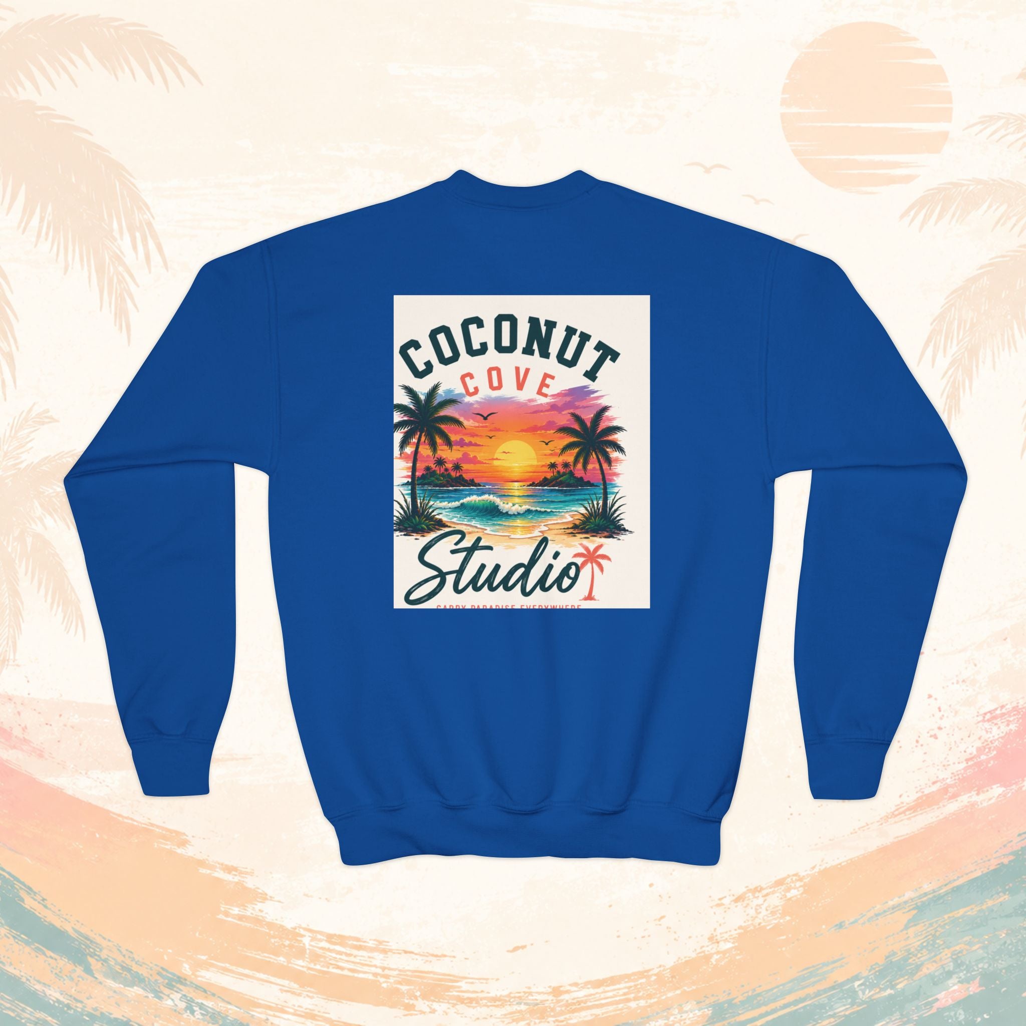 Youth Sweatshirt — Coconut Cove Studio Sunset Graphic Crewneck