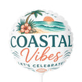 Coastal Vibes 11" Round Balloon — Beach Sunset Party Decor