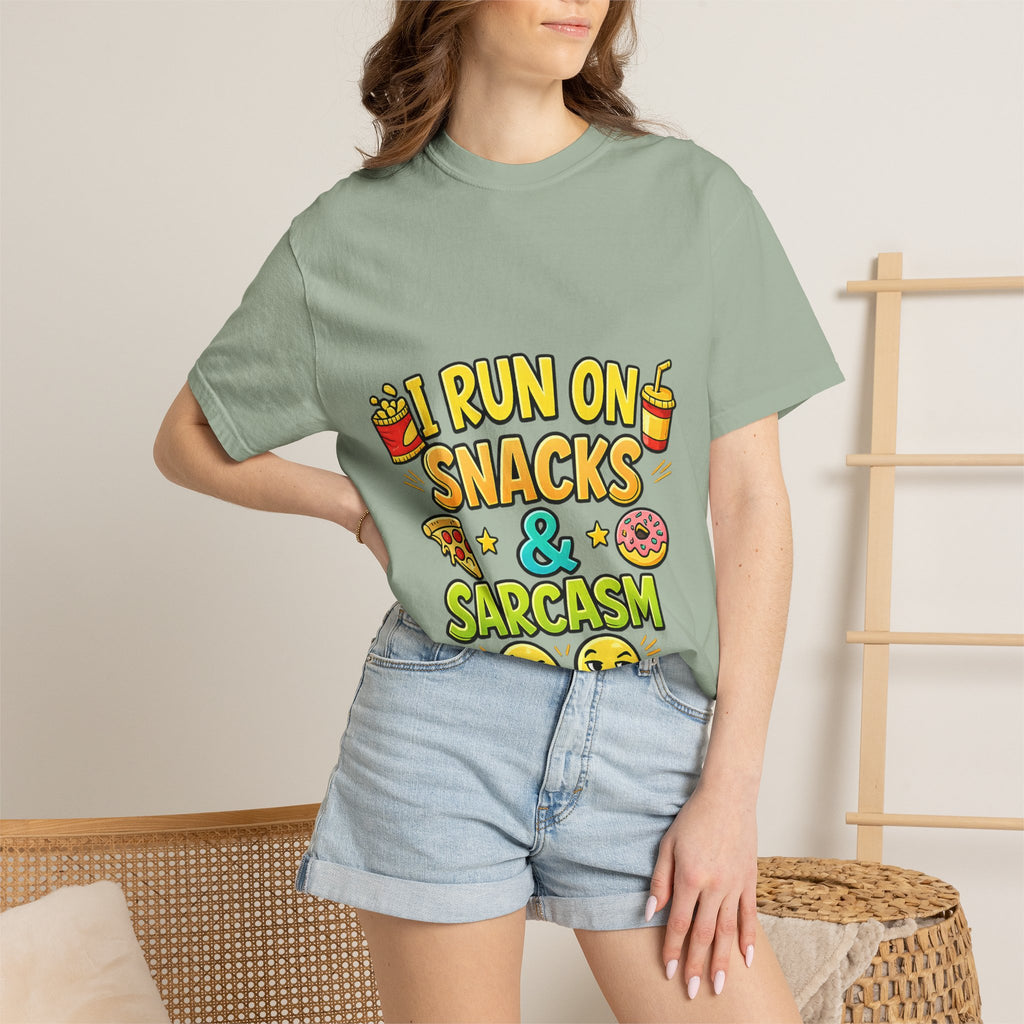 I Run on Snacks & Sarcasm T-Shirt