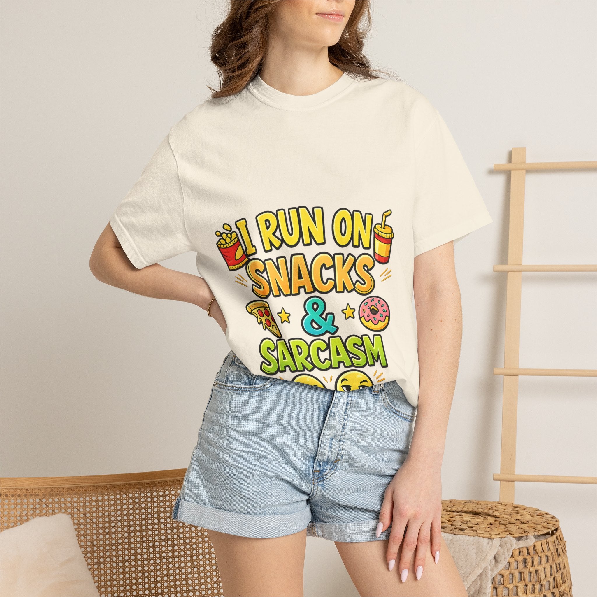I Run on Snacks & Sarcasm T-Shirt