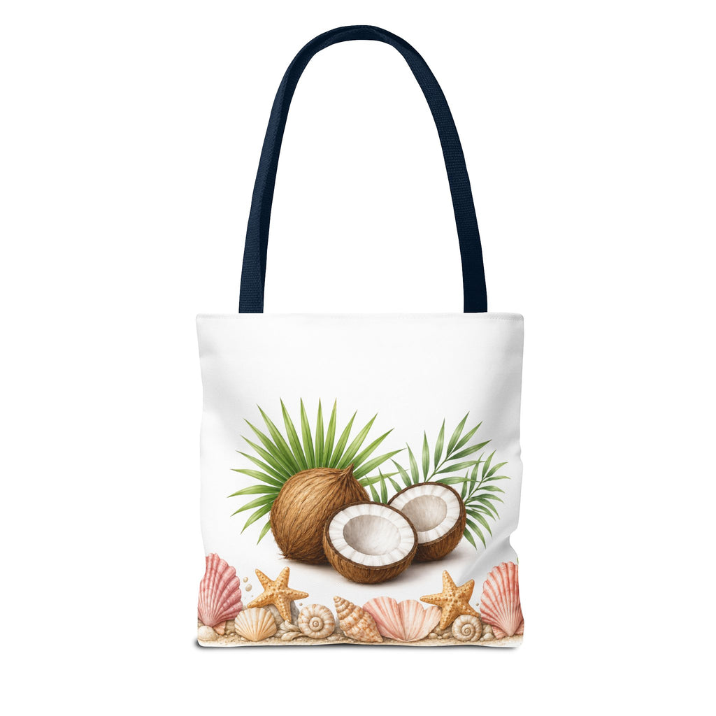 Beach Vibes Coconut Tote — “The Ocean Is Calling” All-Over Print