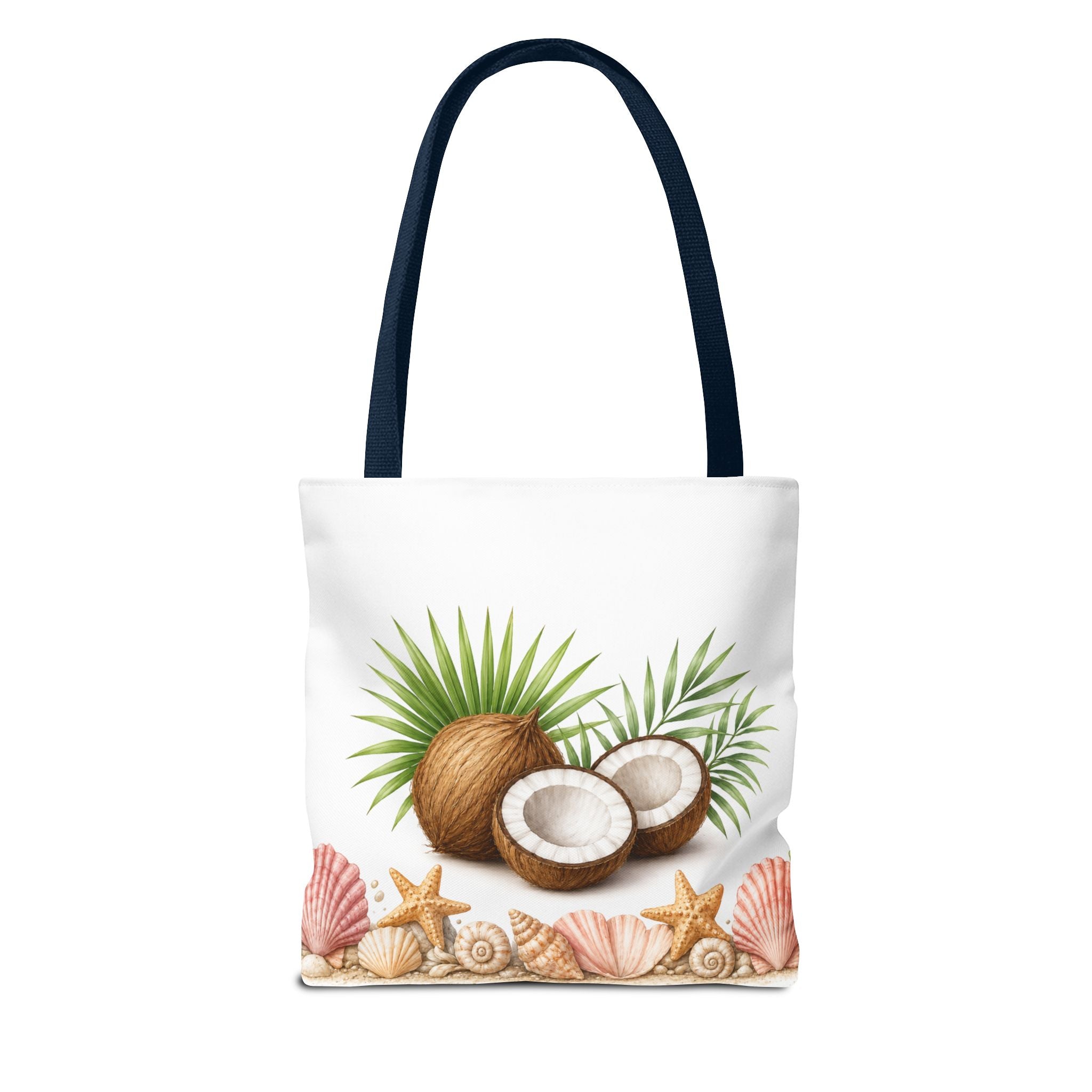 Beach Vibes Coconut Tote — “The Ocean Is Calling” All-Over Print