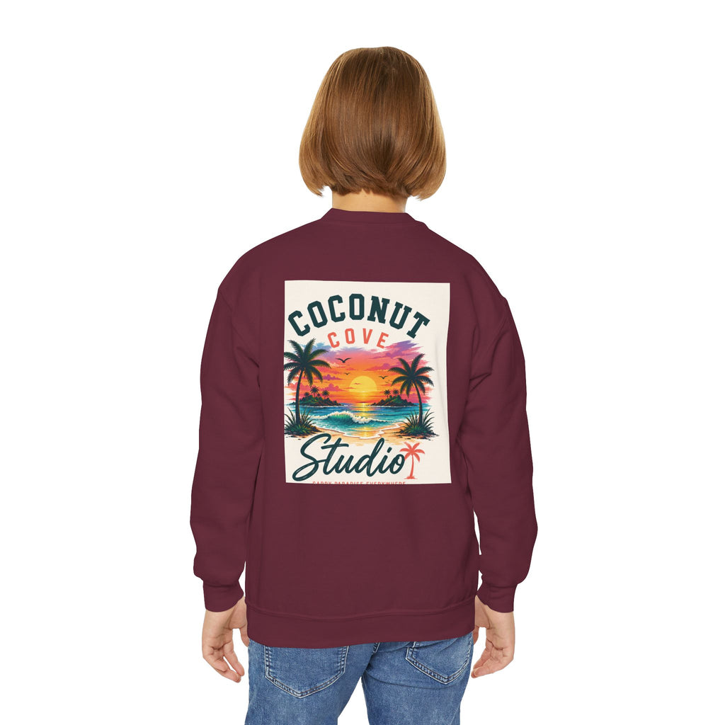 Youth Sweatshirt — Coconut Cove Studio Sunset Graphic Crewneck
