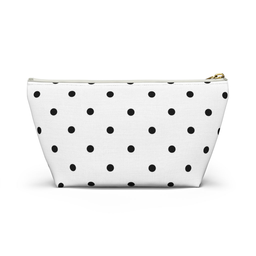 Coconut Cove Polka Dot Accessory Pouch — T‑Bottom Cosmetic Bag
