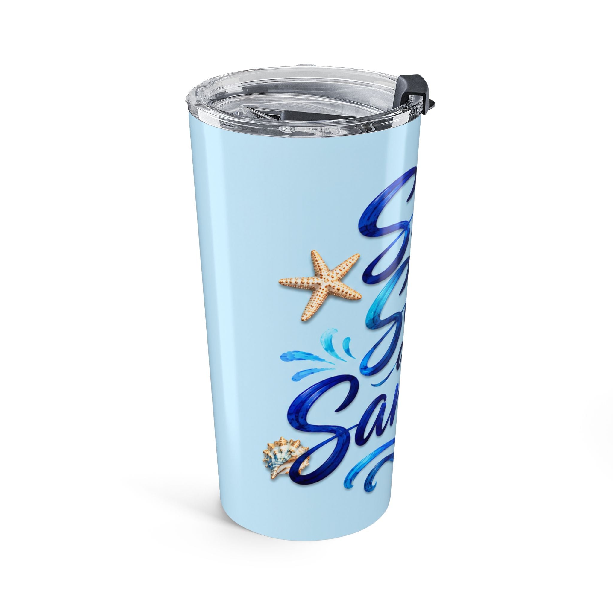20oz Tumbler - "Sun, Sand and Sangria" Beach Travel Mug, Insulated Stainless Steel Cup