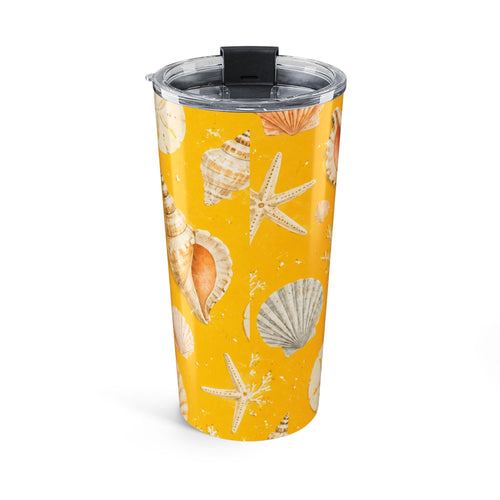 20oz Seashell Tumbler – Yellow Beach Shell Travel Cup