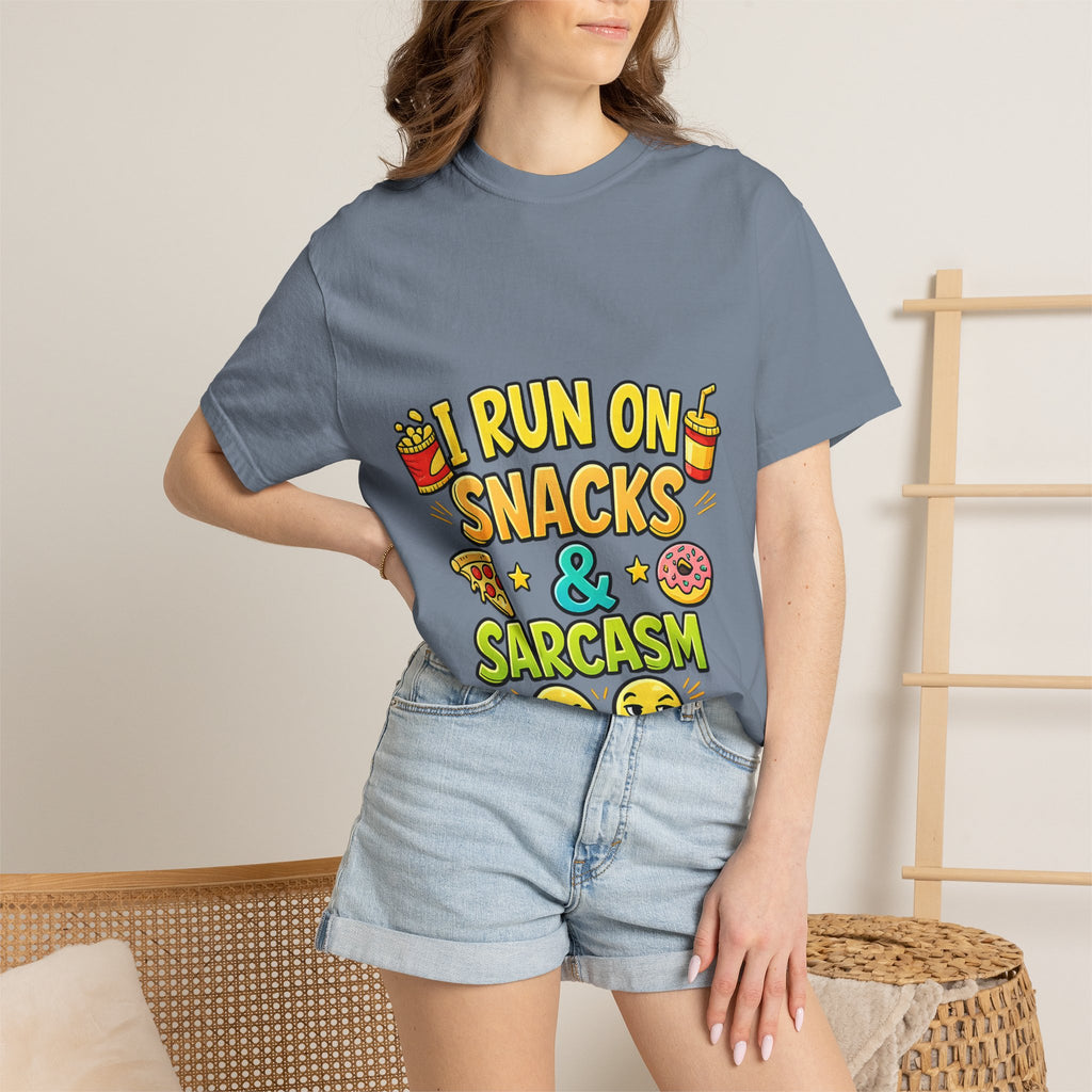 I Run on Snacks & Sarcasm T-Shirt