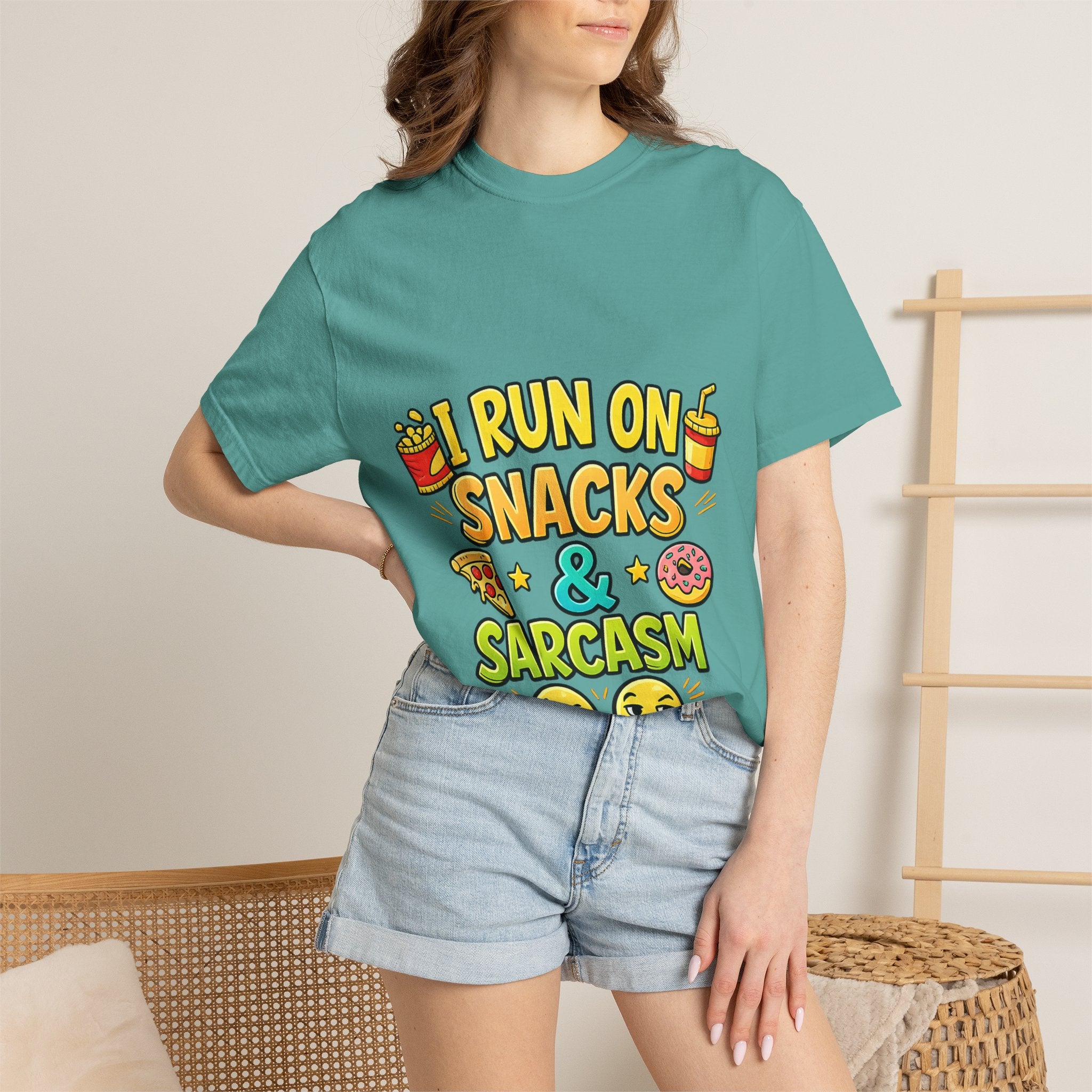 I Run on Snacks & Sarcasm T-Shirt