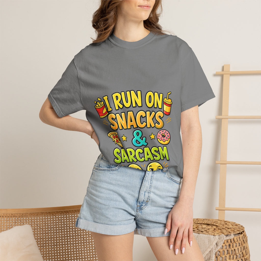 I Run on Snacks & Sarcasm T-Shirt