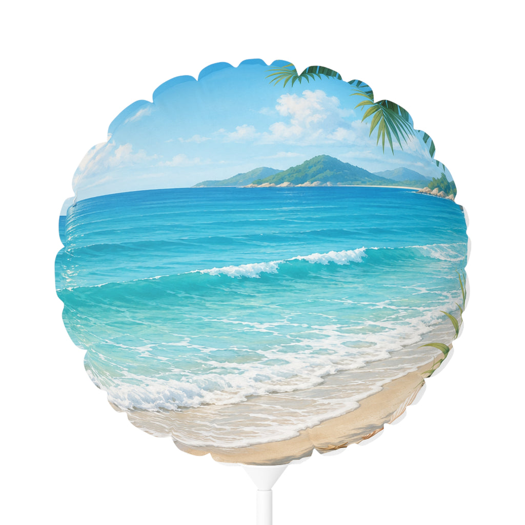 Coastal Vibes 11" Round Balloon — Beach Sunset Party Decor