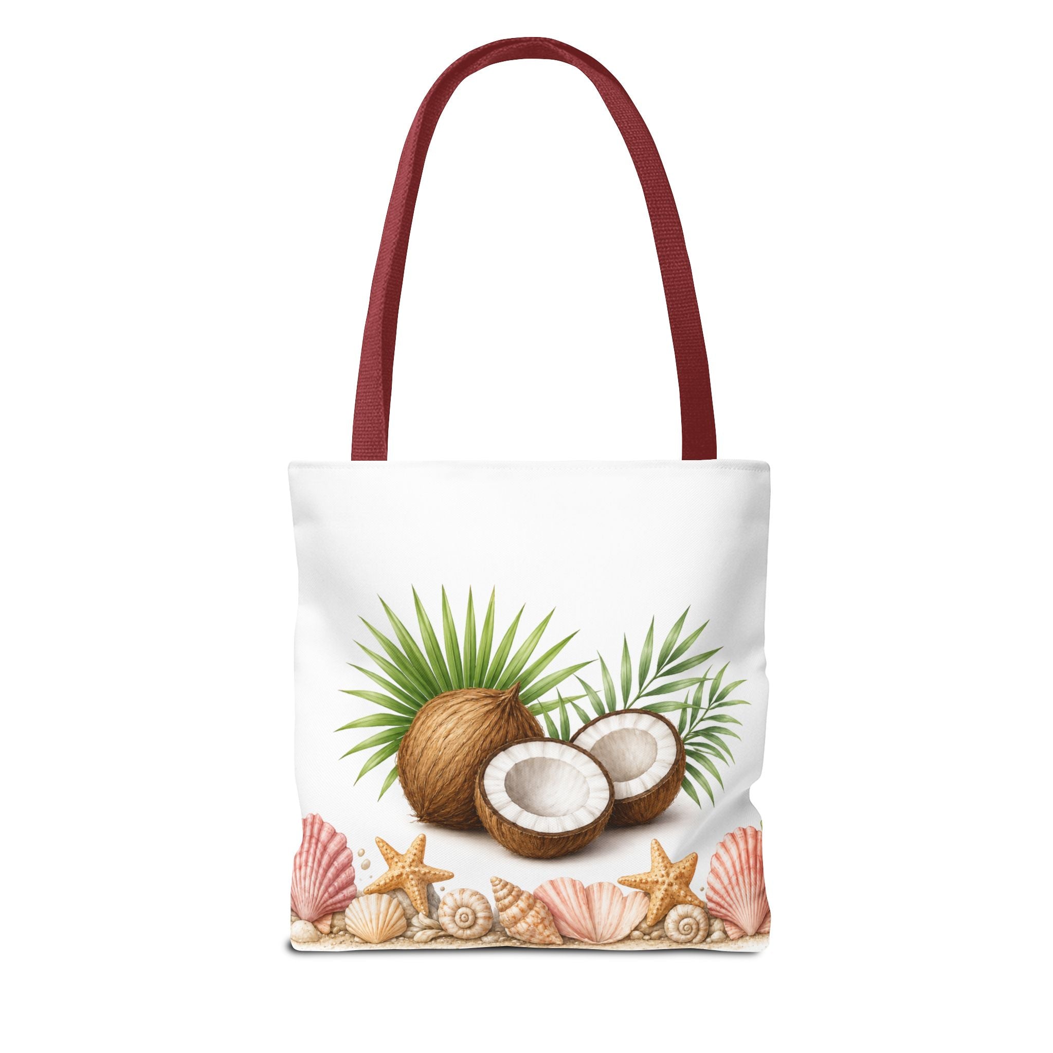 Beach Vibes Coconut Tote — “The Ocean Is Calling” All-Over Print