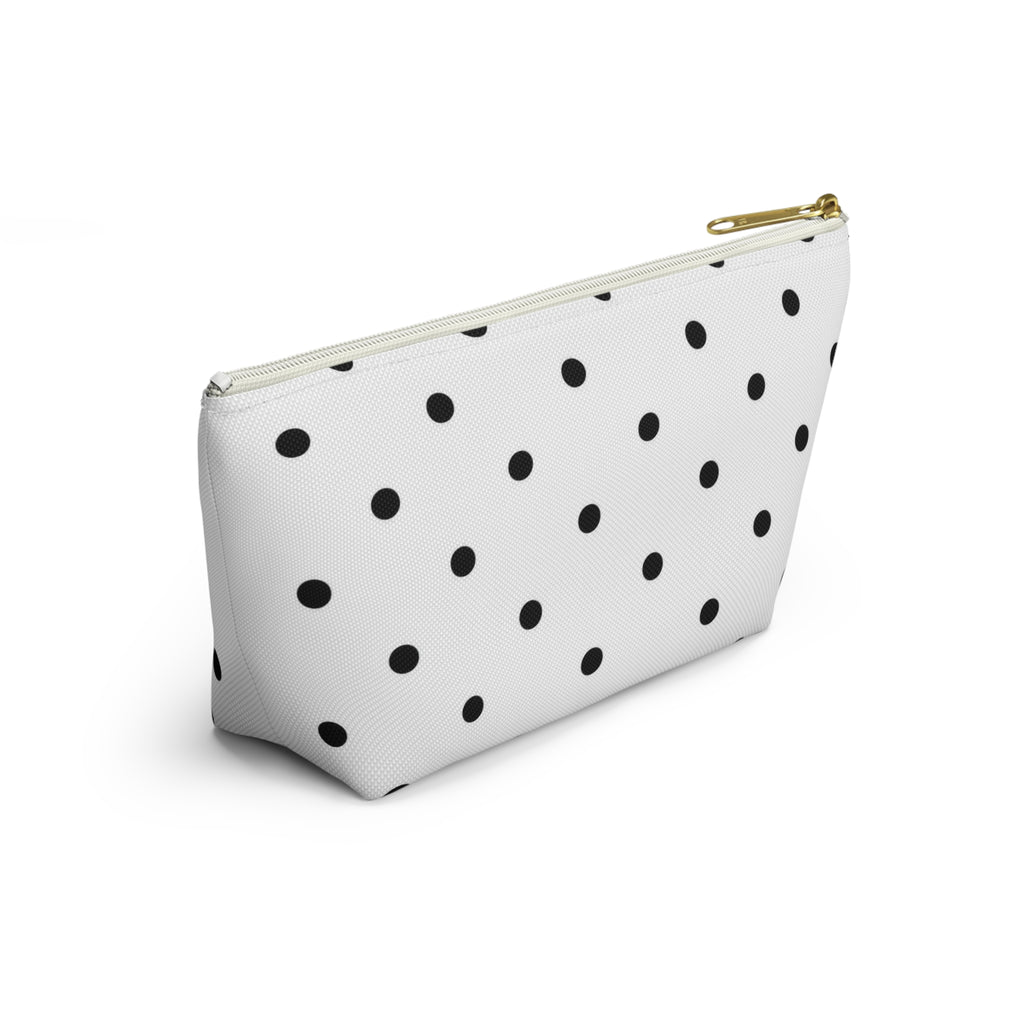 Coconut Cove Polka Dot Accessory Pouch — T‑Bottom Cosmetic Bag