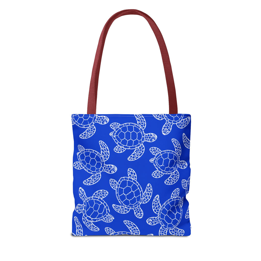 Sea Turtle Pattern Tote Bag — Blue Ocean Reusable Beach Bag