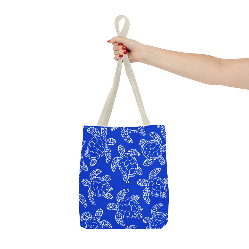 Sea Turtle Pattern Tote Bag — Blue Ocean Reusable Beach Bag