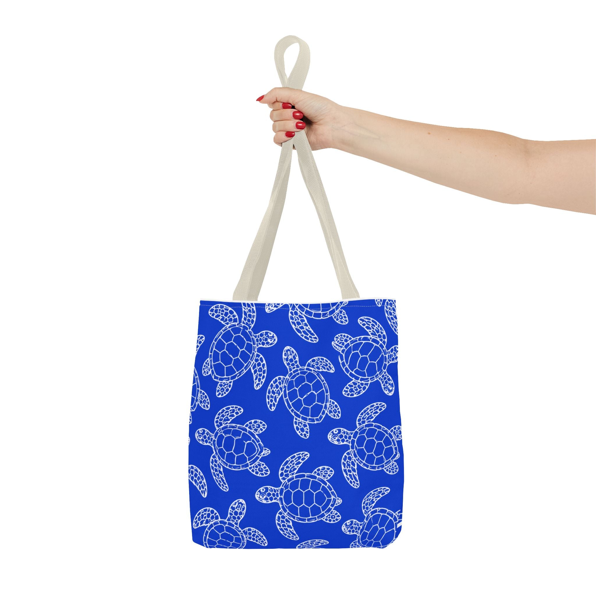 Sea Turtle Pattern Tote Bag — Blue Ocean Reusable Beach Bag