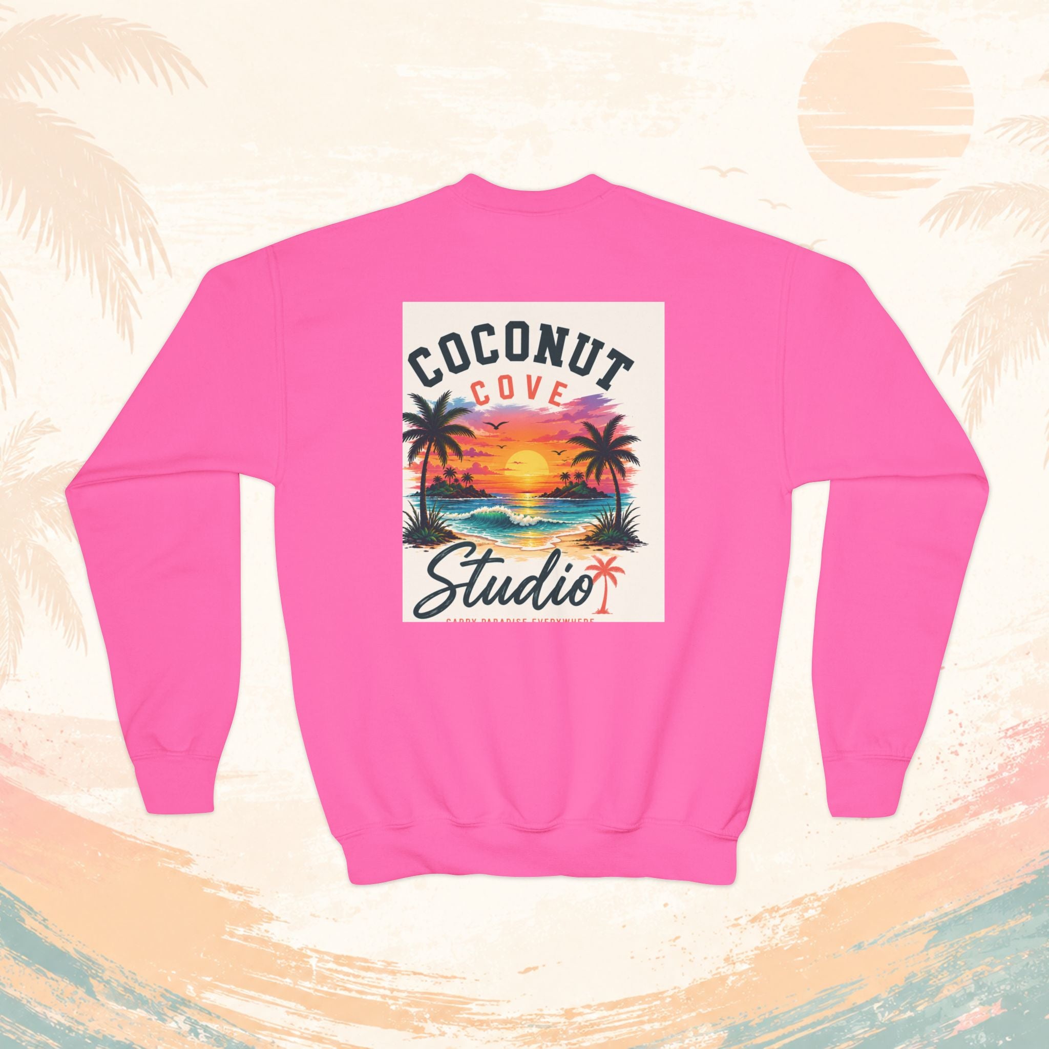 Youth Sweatshirt — Coconut Cove Studio Sunset Graphic Crewneck
