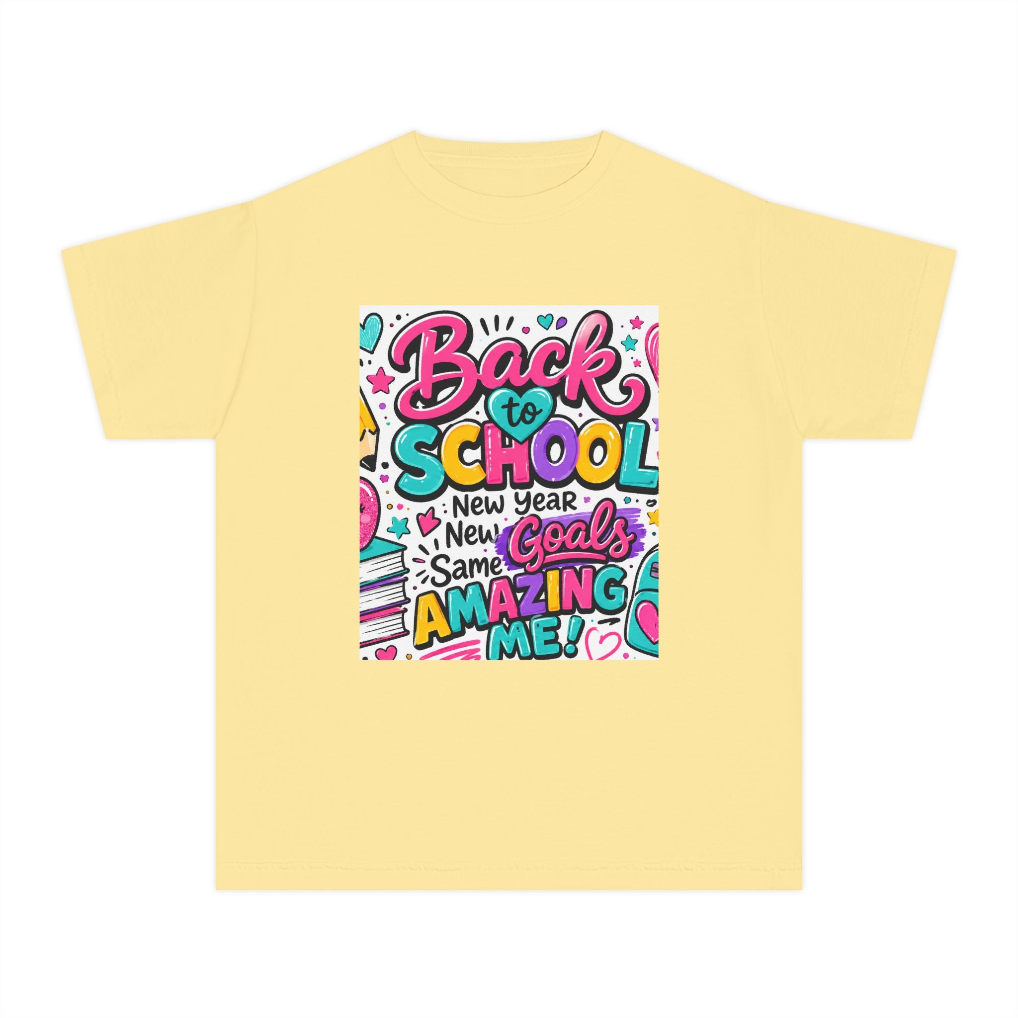 Back to School Youth Tee — "Back to School: New Year, New Goals, Same Amazing Me"
