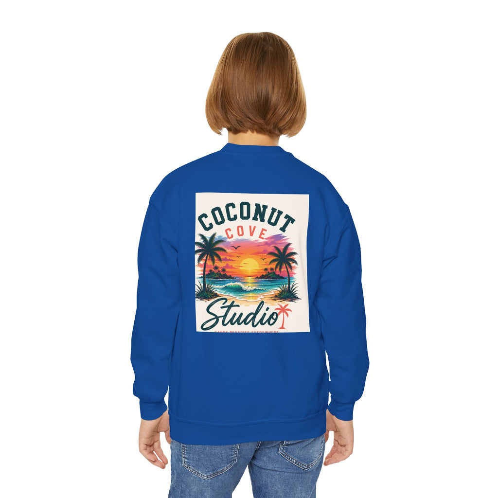 Youth Sweatshirt — Coconut Cove Studio Sunset Graphic Crewneck