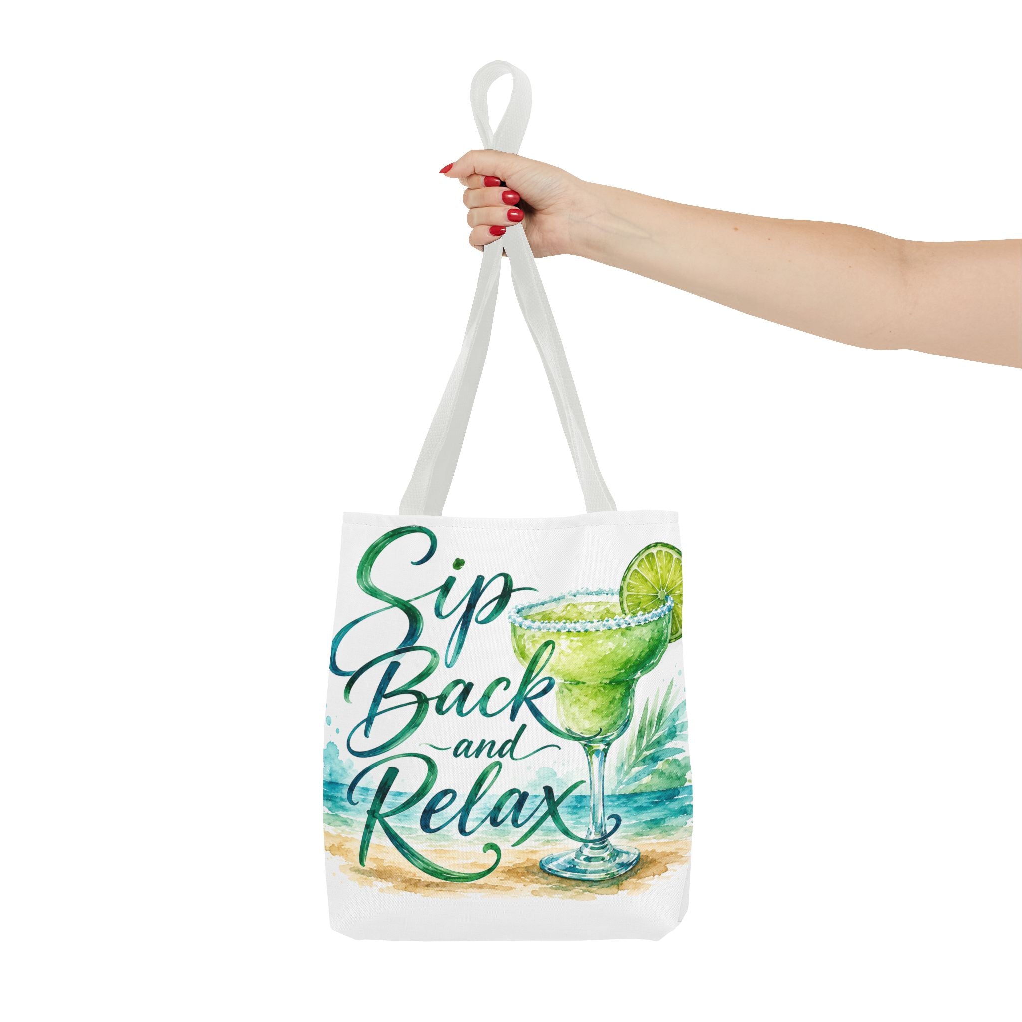 Sip Back and Relax Tote Bag — Margarita Beach Drink Print