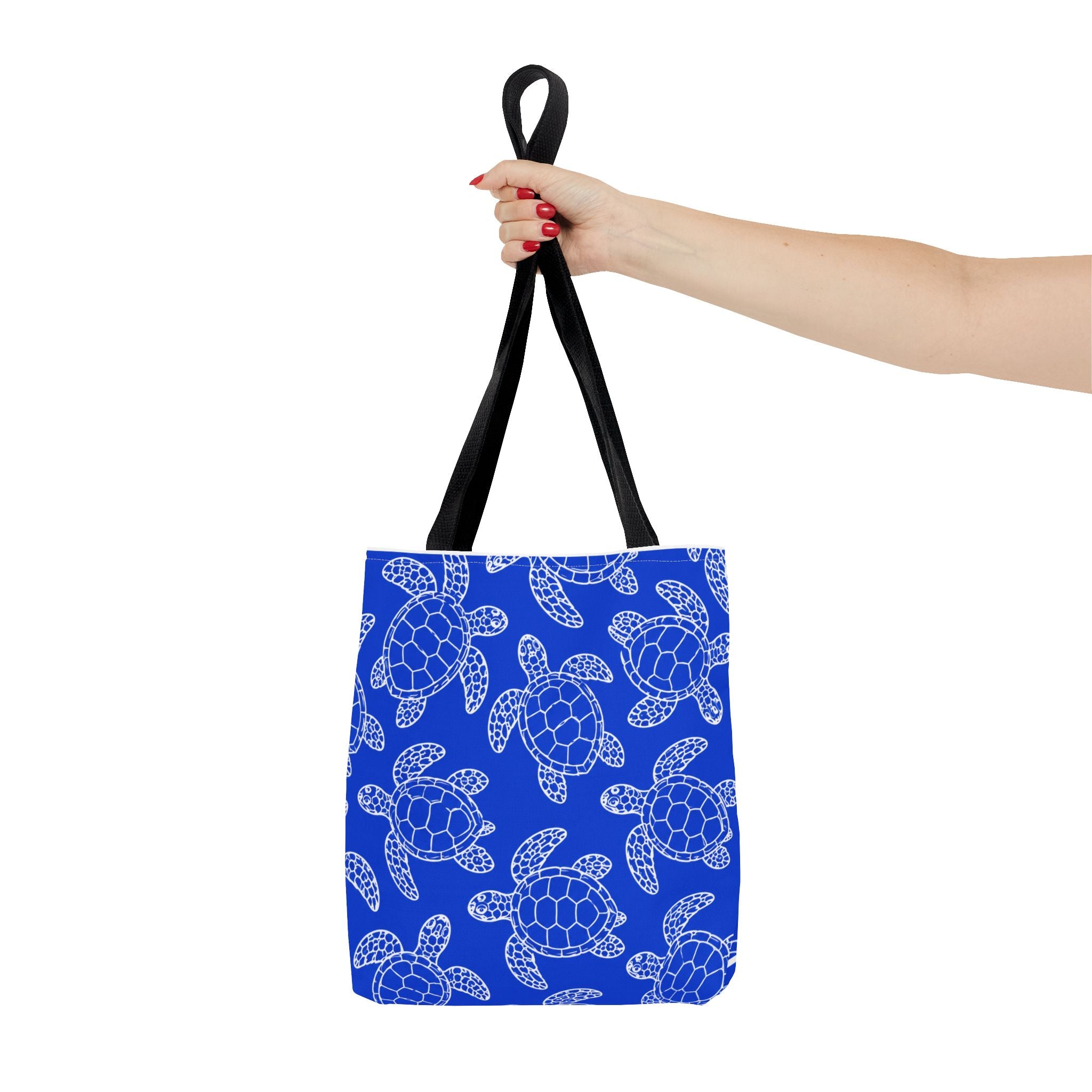 Sea Turtle Pattern Tote Bag — Blue Ocean Reusable Beach Bag