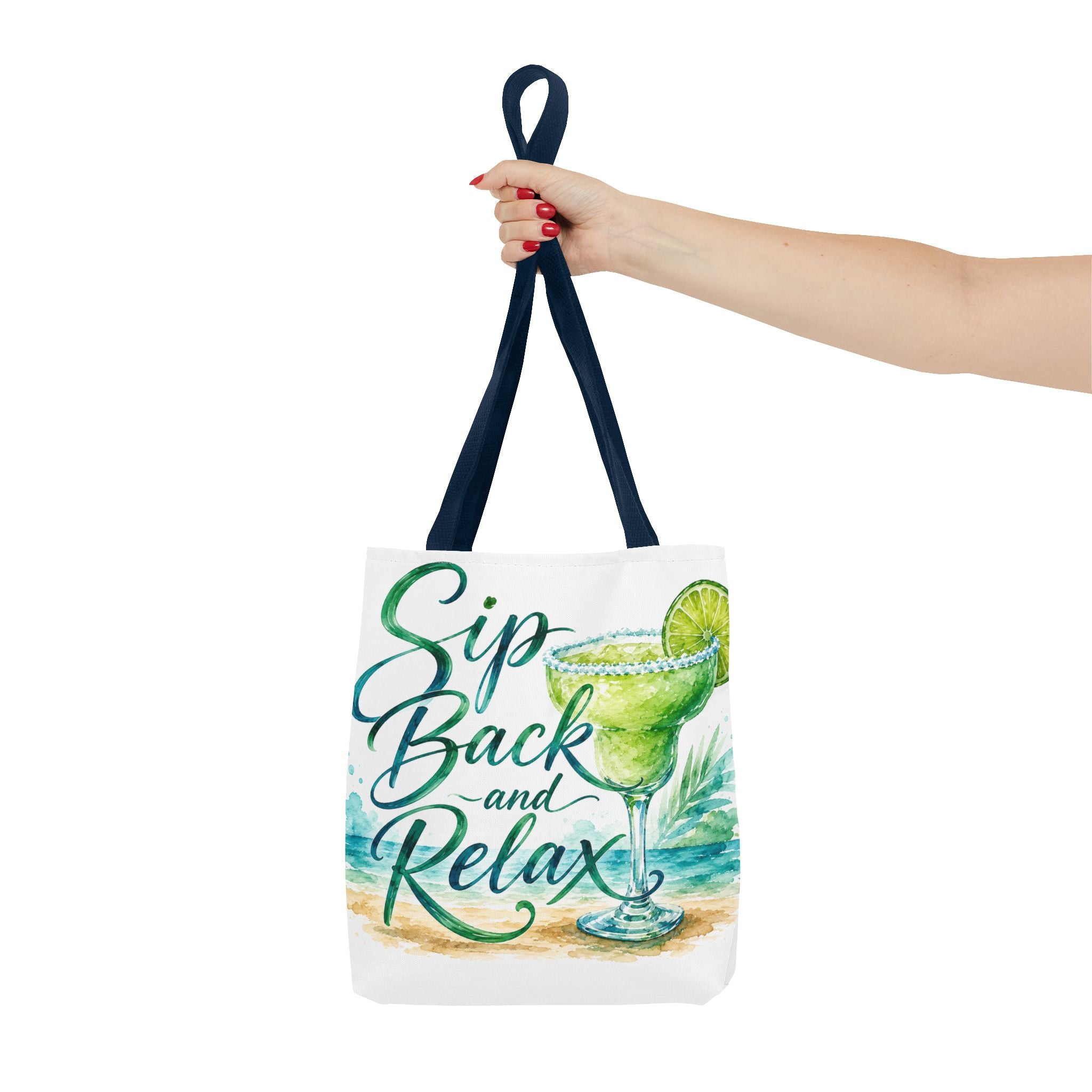 Sip Back and Relax Tote Bag — Margarita Beach Drink Print