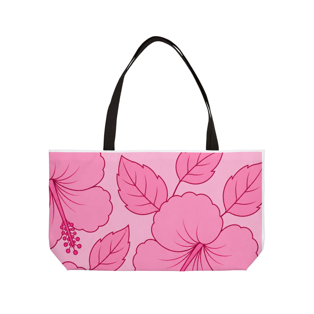 Pink Hibiscus Weekender Tote Bag — Floral Beach & Travel Carryall