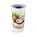 Coconut Seashell 20oz Tumbler – Tropical Beach Drink Cup