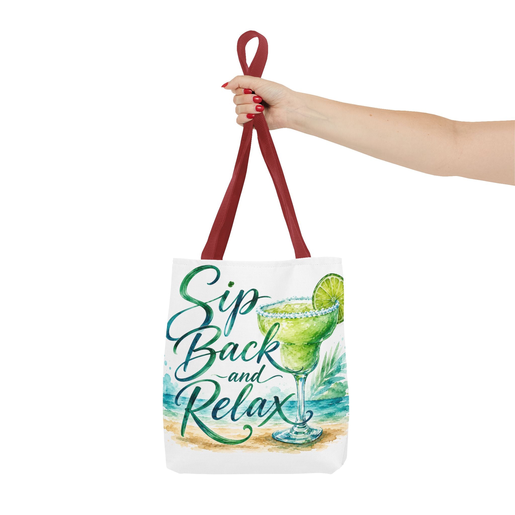 Sip Back and Relax Tote Bag — Margarita Beach Drink Print