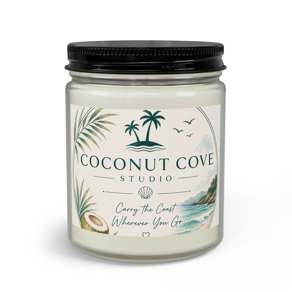 Coconut Cove Scented Candle Set with Matches & Wick Trimmer