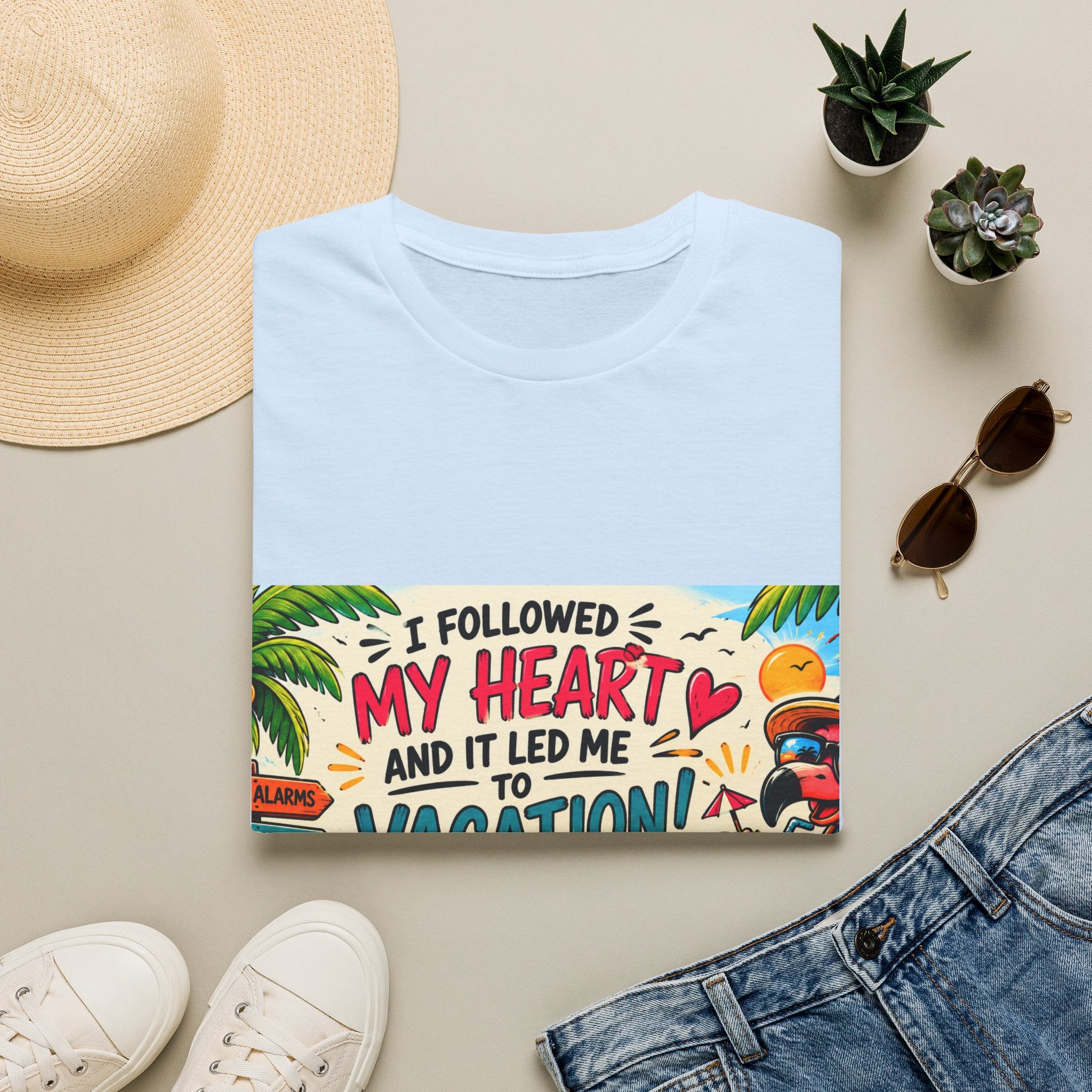 Vacation Graphic T-Shirt — “I Followed My Heart and It Led Me to Vacation”