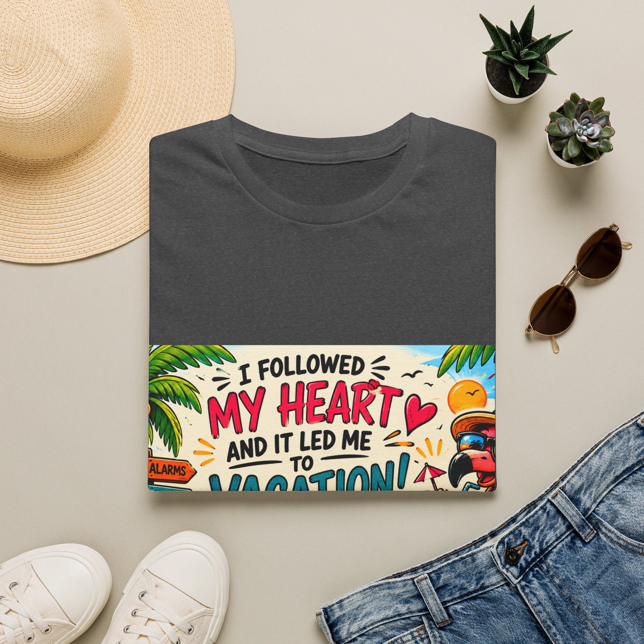Vacation Graphic T-Shirt — “I Followed My Heart and It Led Me to Vacation”