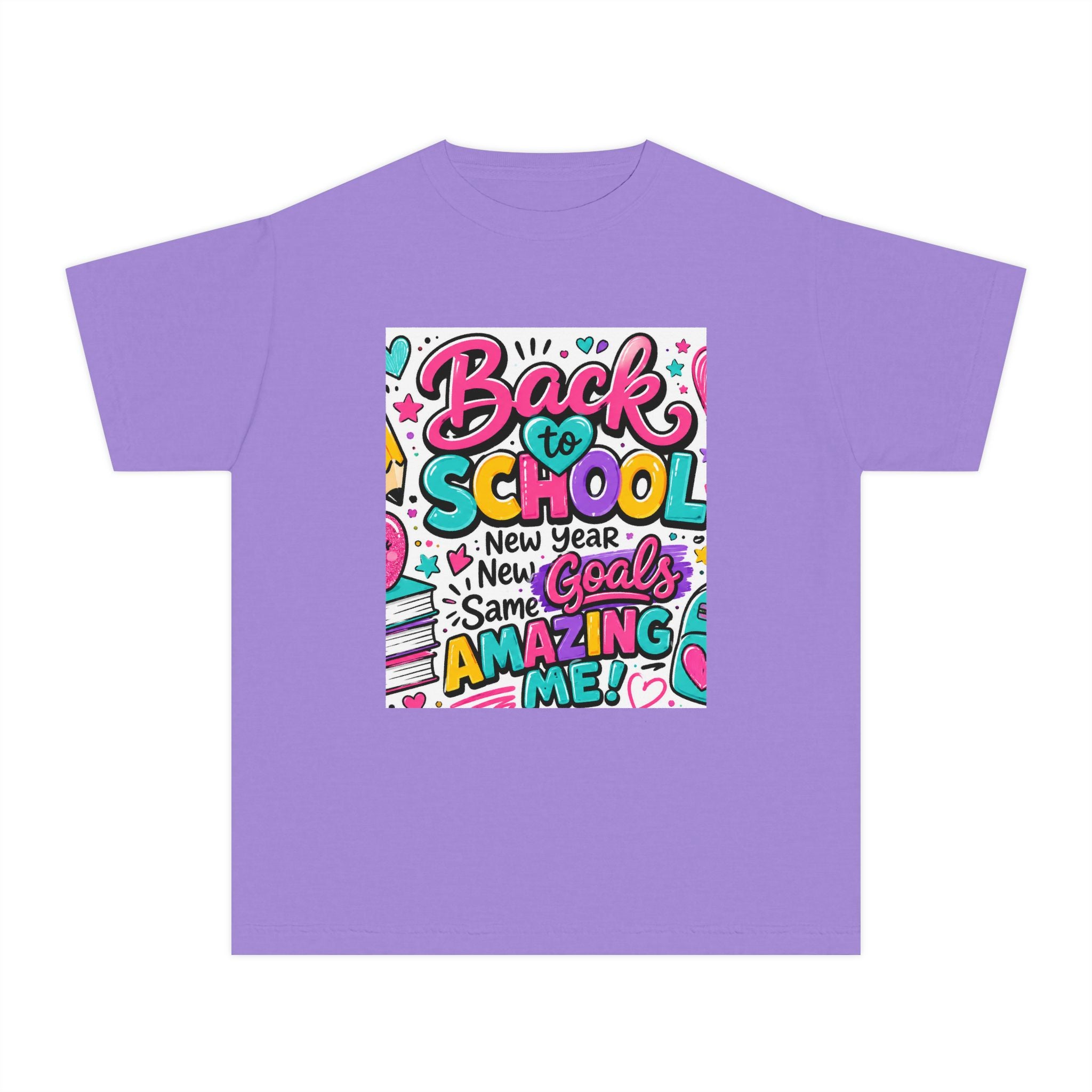 Back to School Youth Tee — "Back to School: New Year, New Goals, Same Amazing Me"