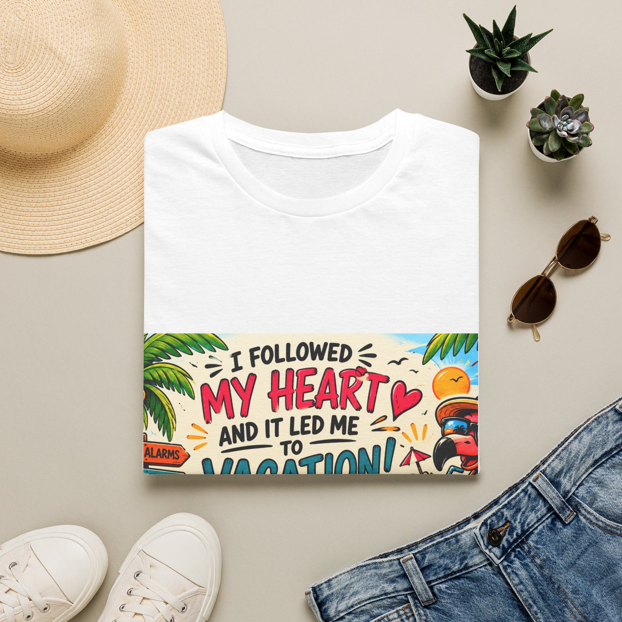 Vacation Graphic T-Shirt — “I Followed My Heart and It Led Me to Vacation”