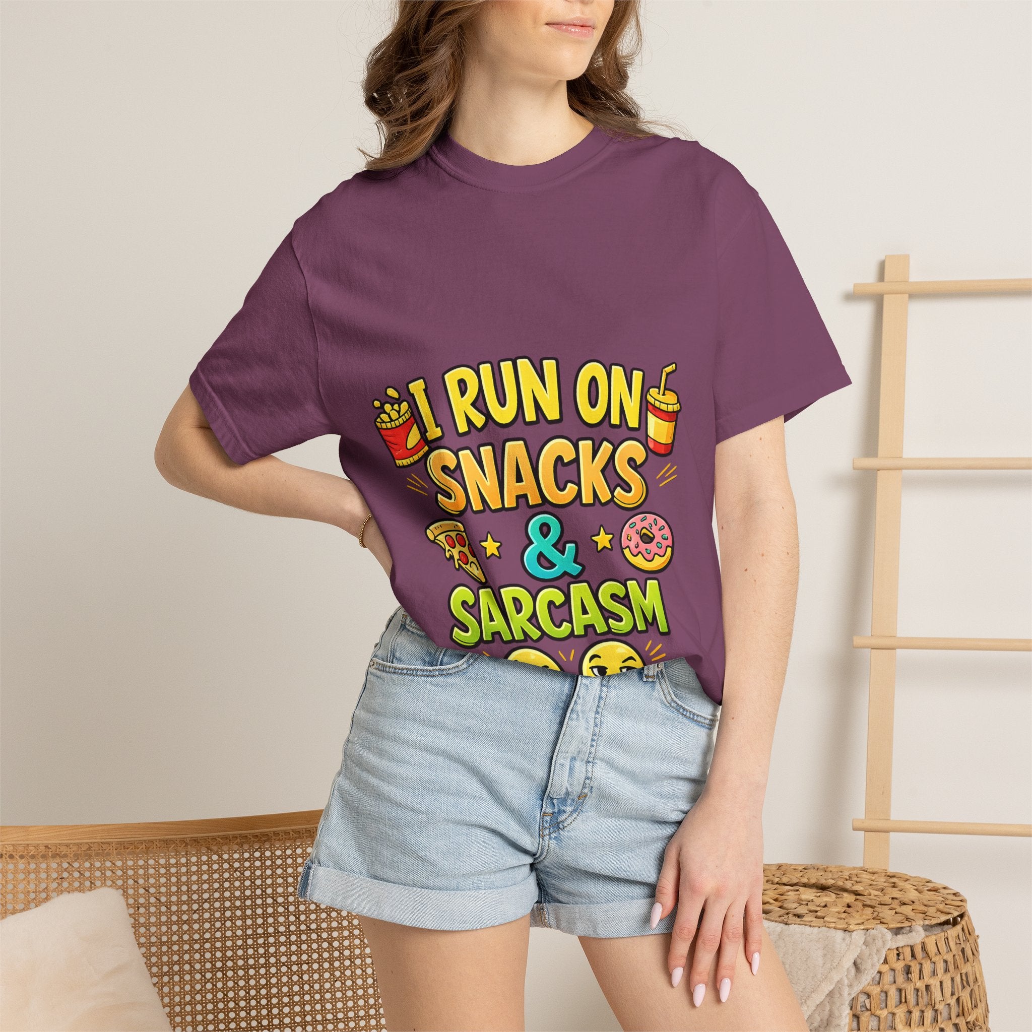I Run on Snacks & Sarcasm T-Shirt