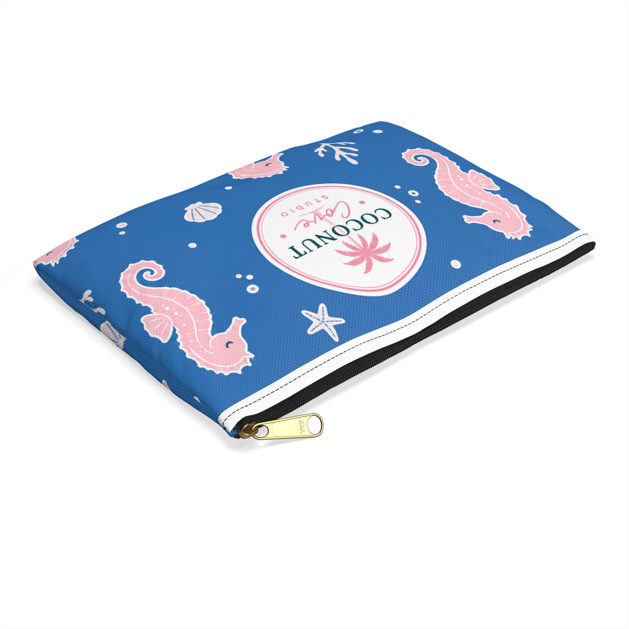 Seahorse Beach Accessory Pouch – Coconut Cove Cosmetic & Travel Zip Bag