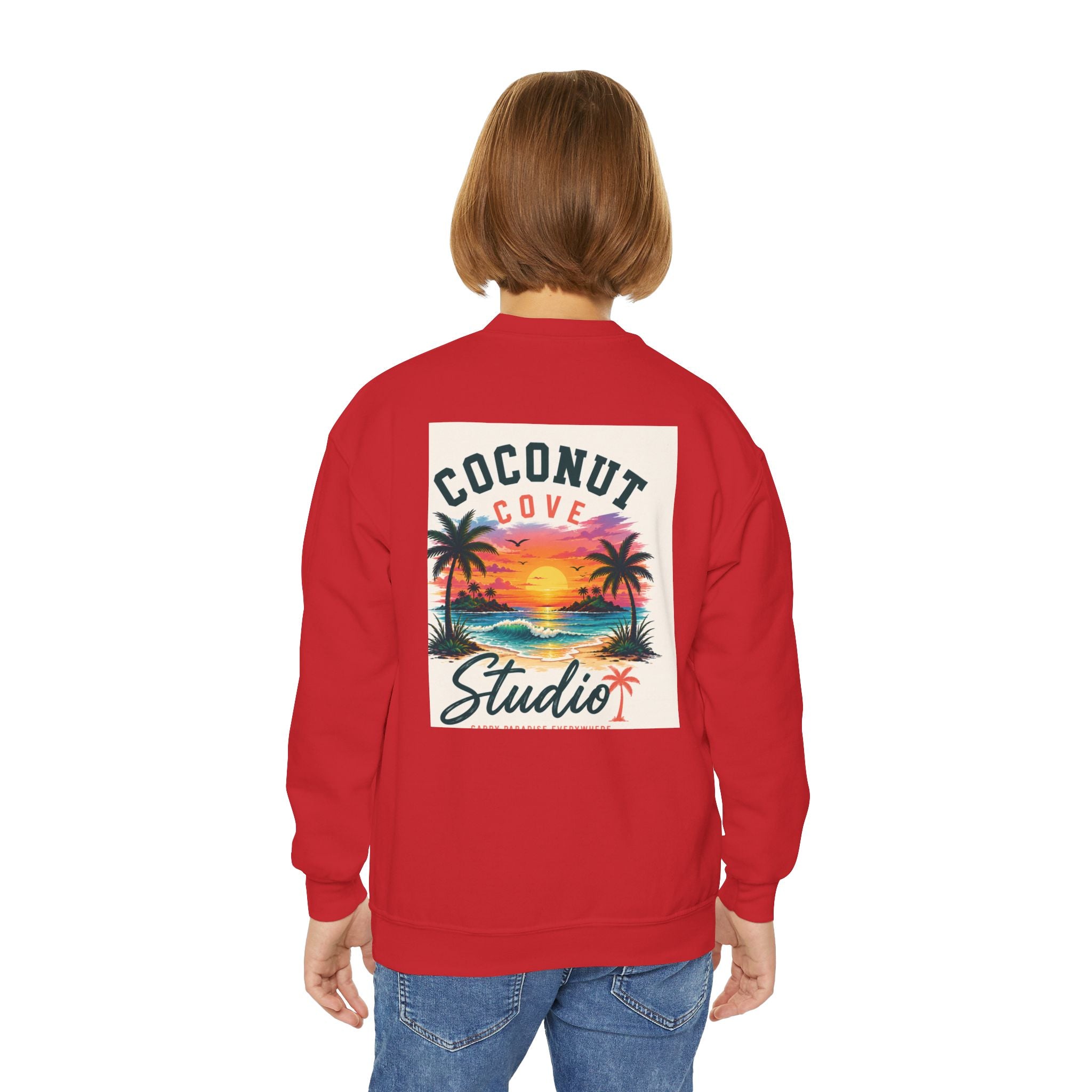Youth Sweatshirt — Coconut Cove Studio Sunset Graphic Crewneck