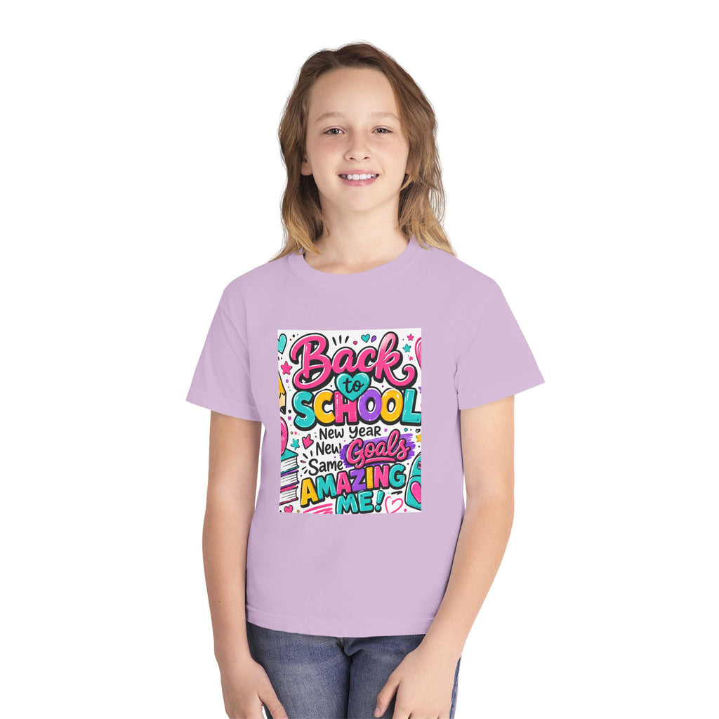 Back to School Youth Tee — "Back to School: New Year, New Goals, Same Amazing Me"
