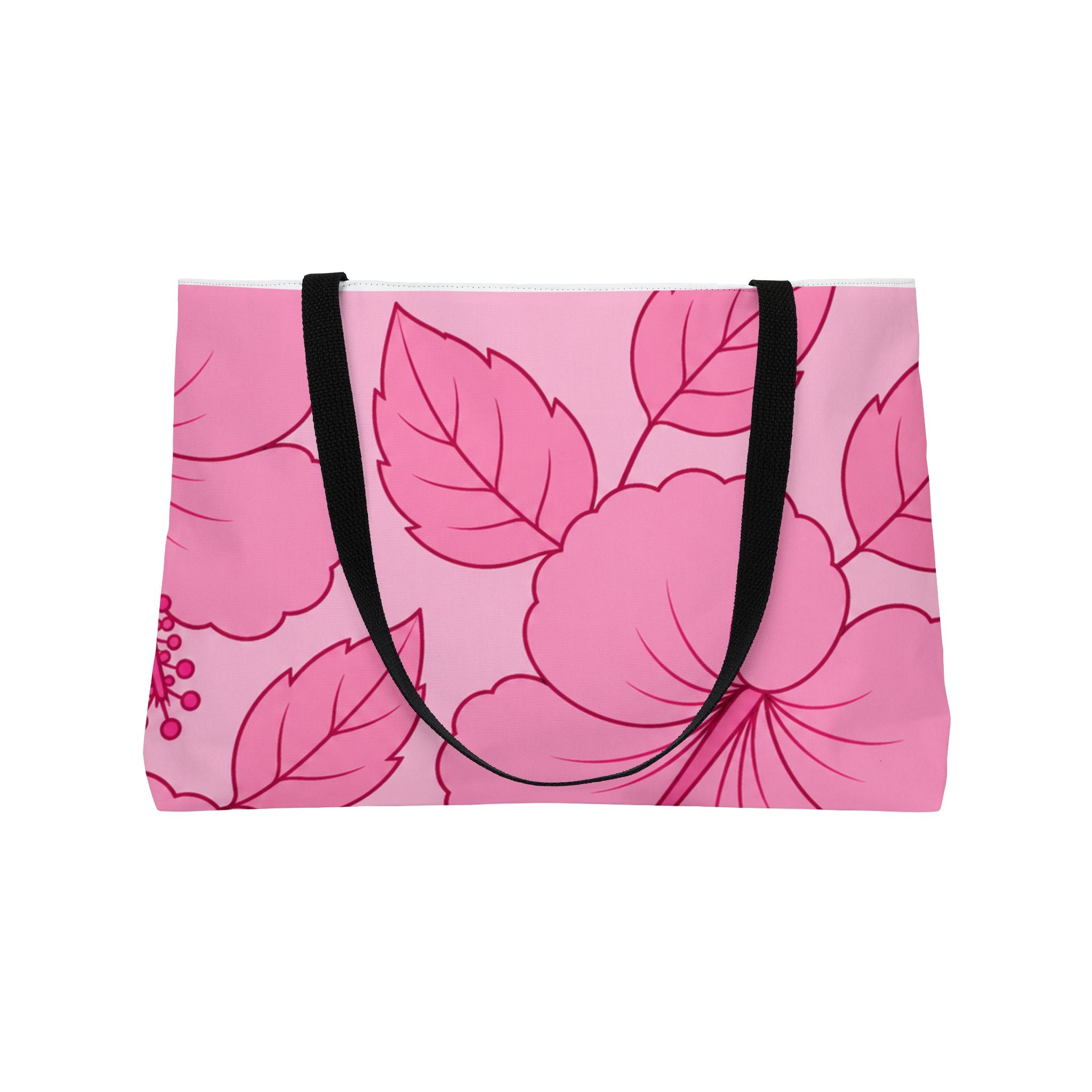 Pink Hibiscus Weekender Tote Bag — Floral Beach & Travel Carryall
