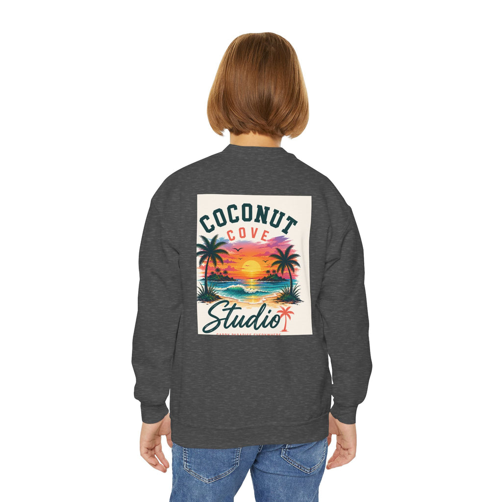 Youth Sweatshirt — Coconut Cove Studio Sunset Graphic Crewneck
