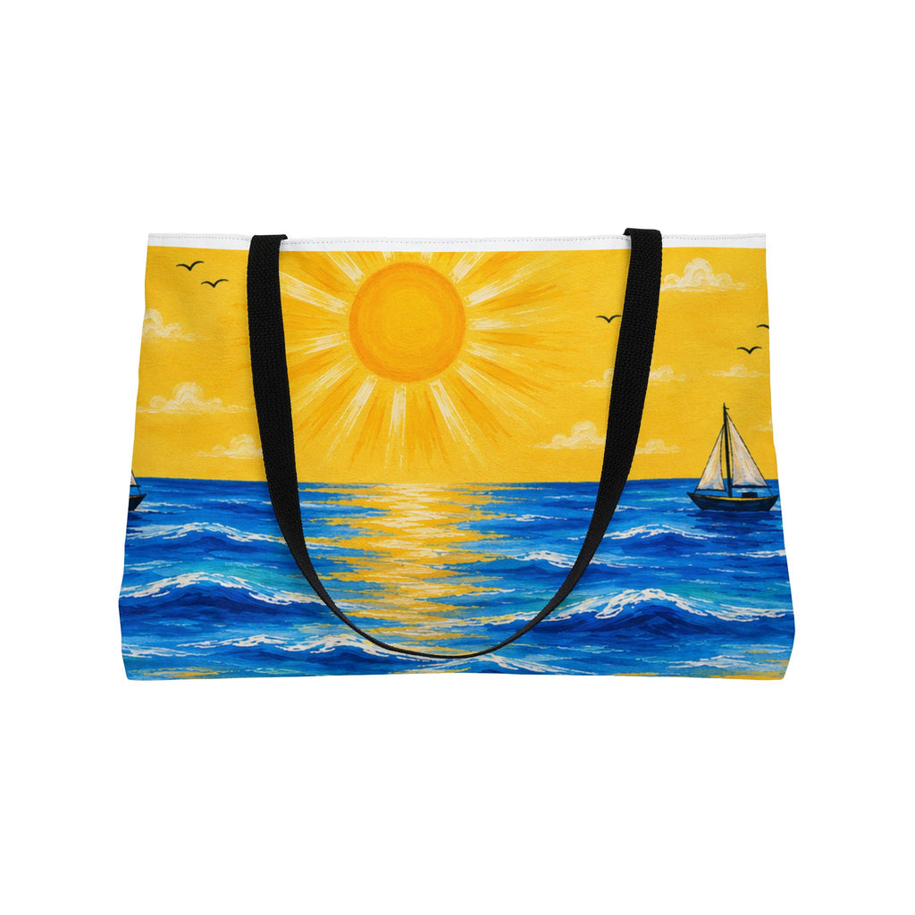 Beach Sunrise Weekender Tote Bag — Nautical Sailboat & Sun Beach Bag
