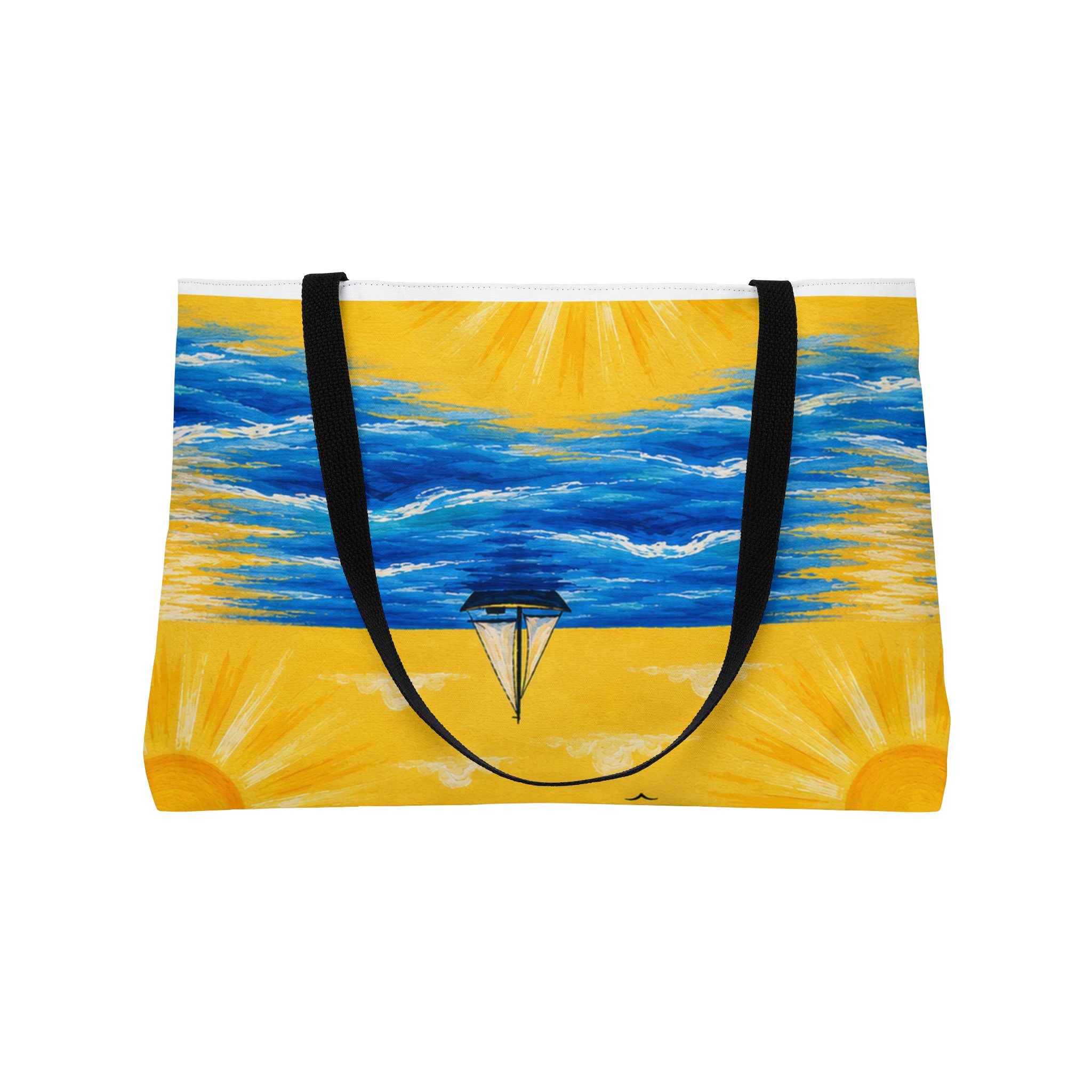 Beach Sunrise Weekender Tote Bag — Nautical Sailboat & Sun Beach Bag