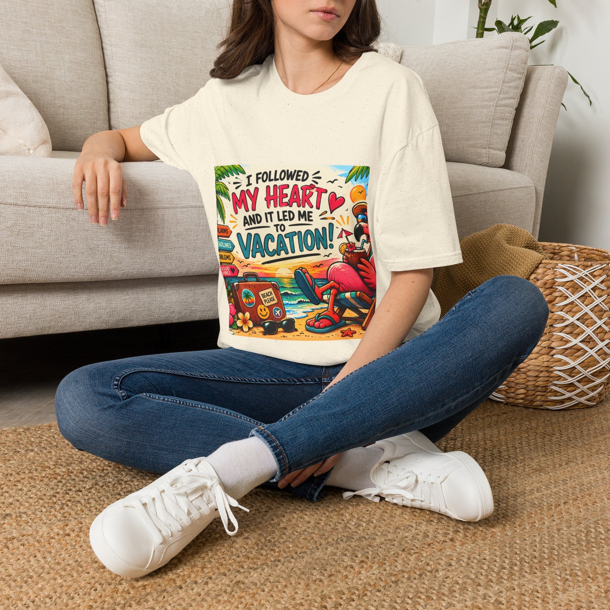 Vacation Graphic T-Shirt — “I Followed My Heart and It Led Me to Vacation”