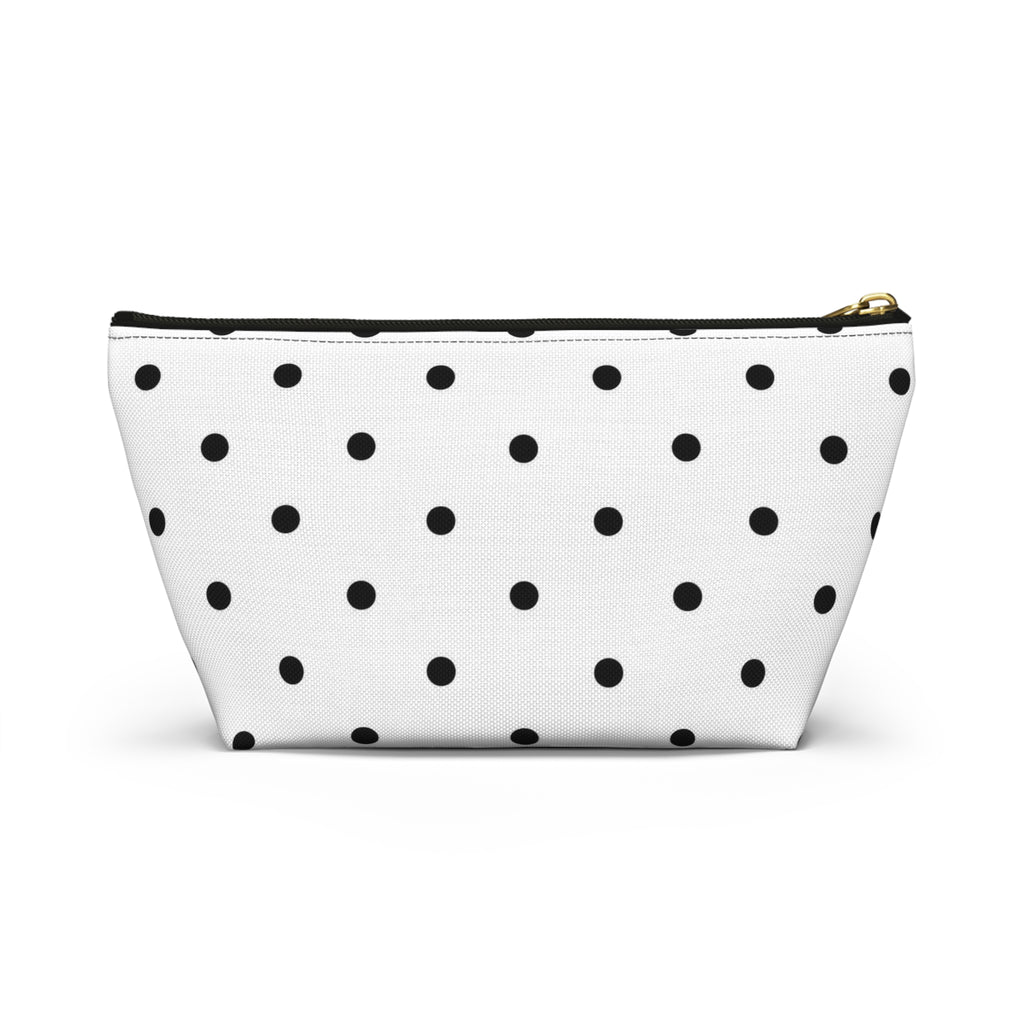 Coconut Cove Polka Dot Accessory Pouch — T‑Bottom Cosmetic Bag