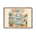 Hawaii Is My Happy Place Woven Blanket