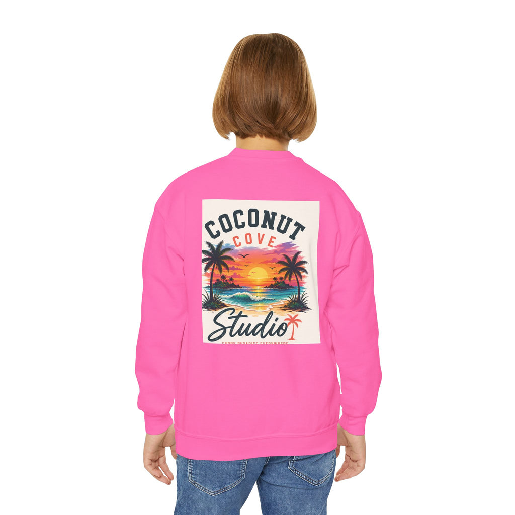 Youth Sweatshirt — Coconut Cove Studio Sunset Graphic Crewneck