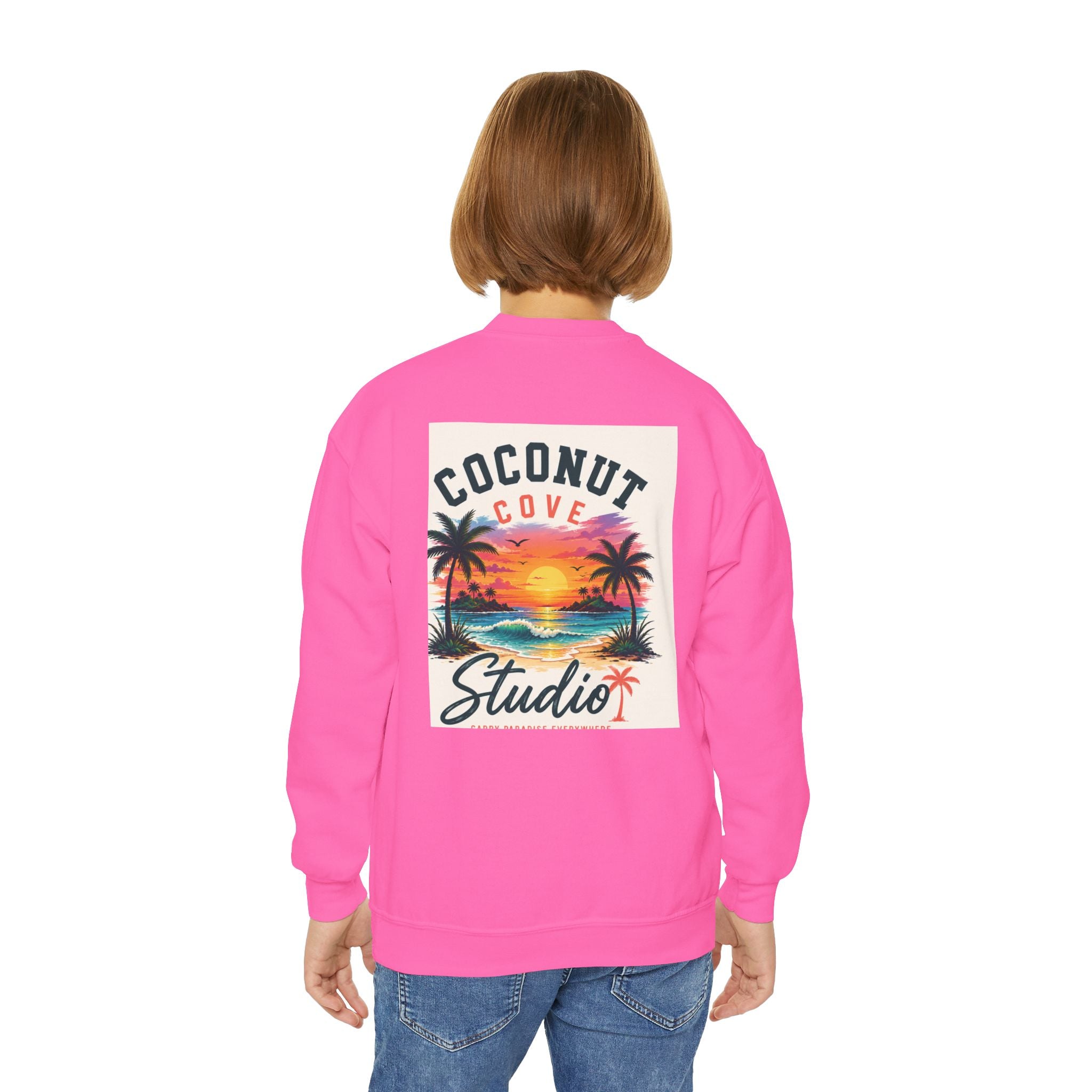 Youth Sweatshirt — Coconut Cove Studio Sunset Graphic Crewneck
