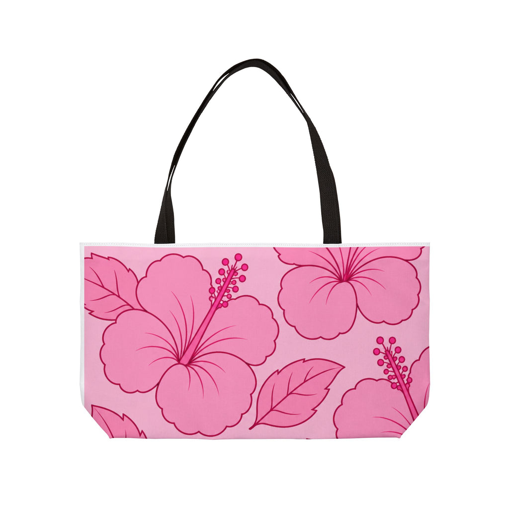 Pink Hibiscus Weekender Tote Bag — Floral Beach & Travel Carryall